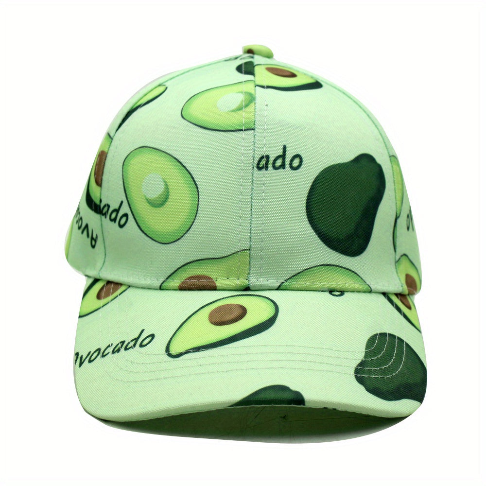 Adjustable Avocado Pattern Sunshade Baseball Cap for Sport