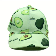 Adjustable Avocado Pattern Sunshade Baseball Cap for Sport