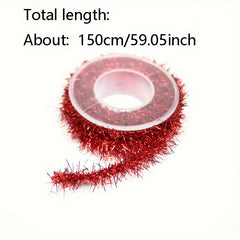 Christmas Tinsel Ribbon Metallic Garland Glitter for Party Decorations
