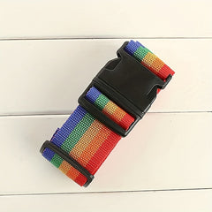 Rainbow Print Adjustable Luggage Strap Cross Belt Travel Essentials