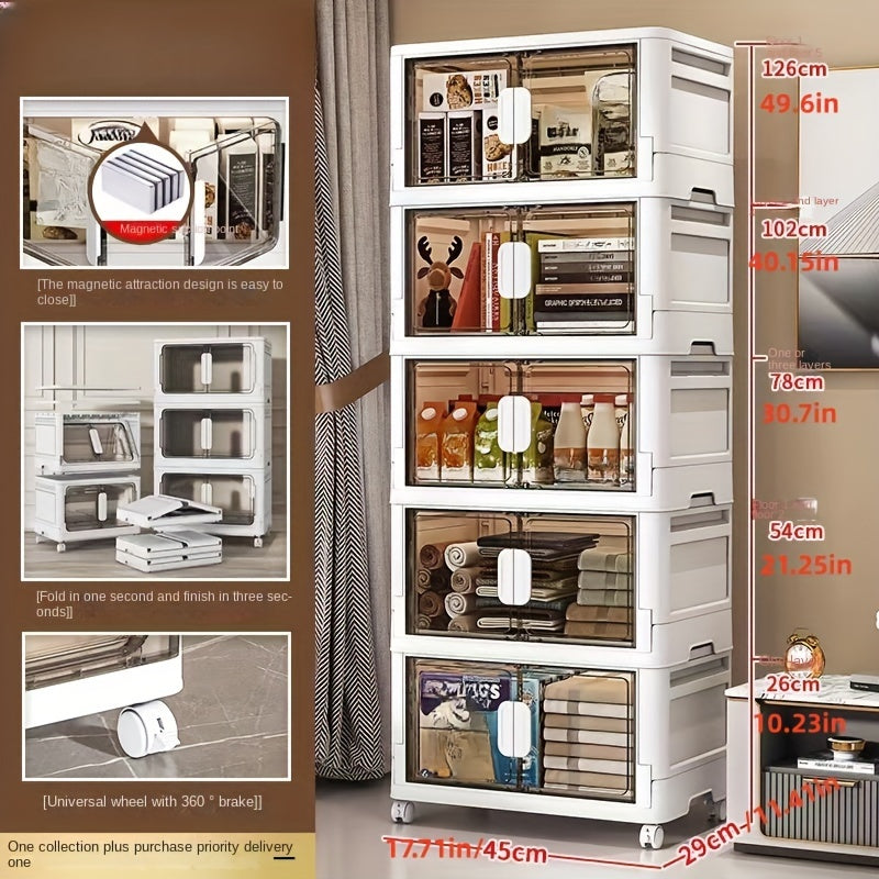 Foldable Shoes Storage Drawer with Doors - Portable Box for Closet Organ