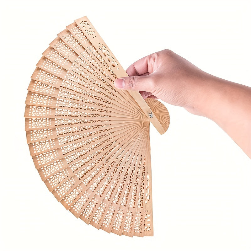 Sandalwood Handheld Fan Folding Wooden Fan Vintage Ancient Style Small Gift