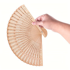 Sandalwood Handheld Fan Folding Wooden Fan Vintage Ancient Style Small Gift