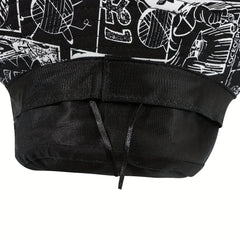 Pattern Graffiti Print Bucket Hat Lightweight Fisherman Cap