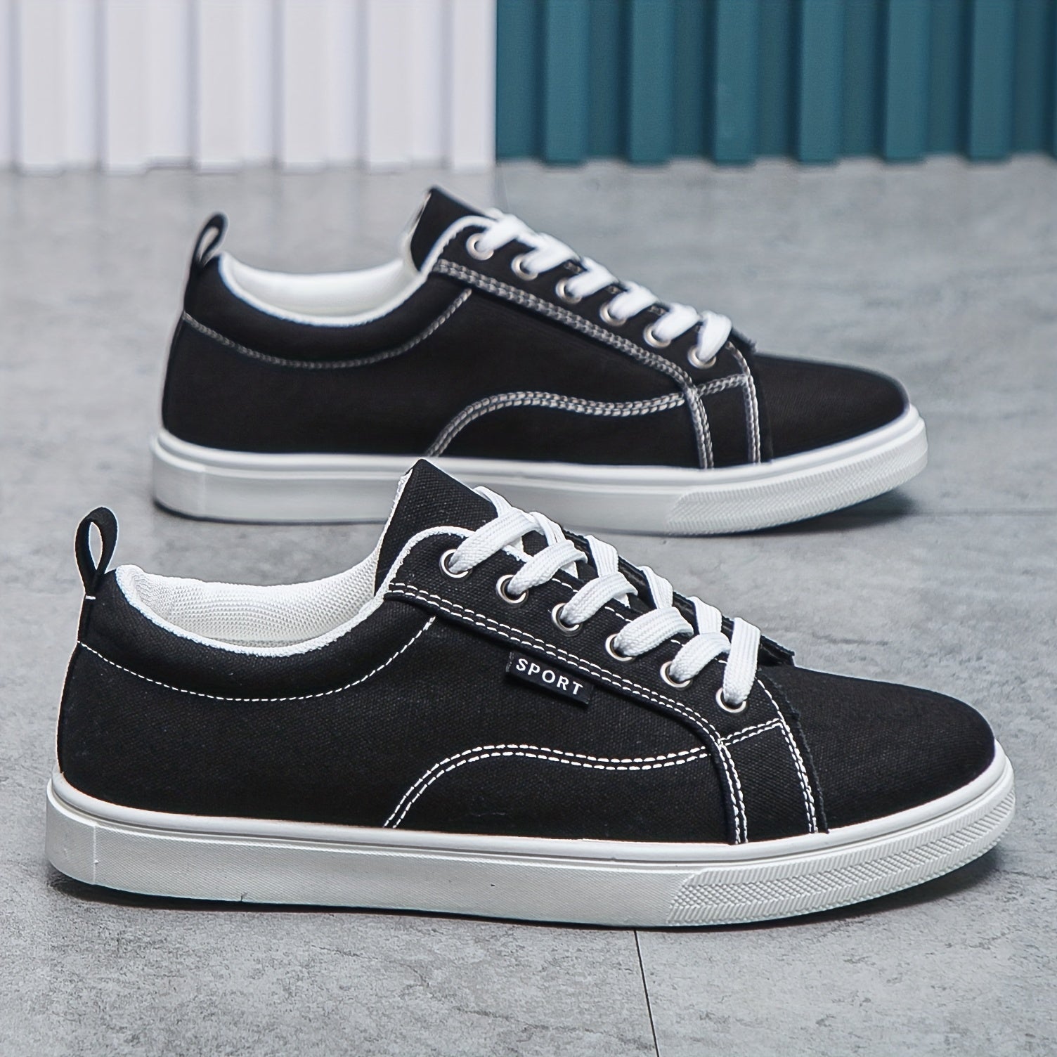 Men's Casual Breathable Canvas Shoes Low Top Non Slip