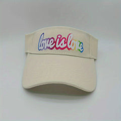 Sunscreen Sunshade Breathable Visor Hat With Love Is Love Pattern