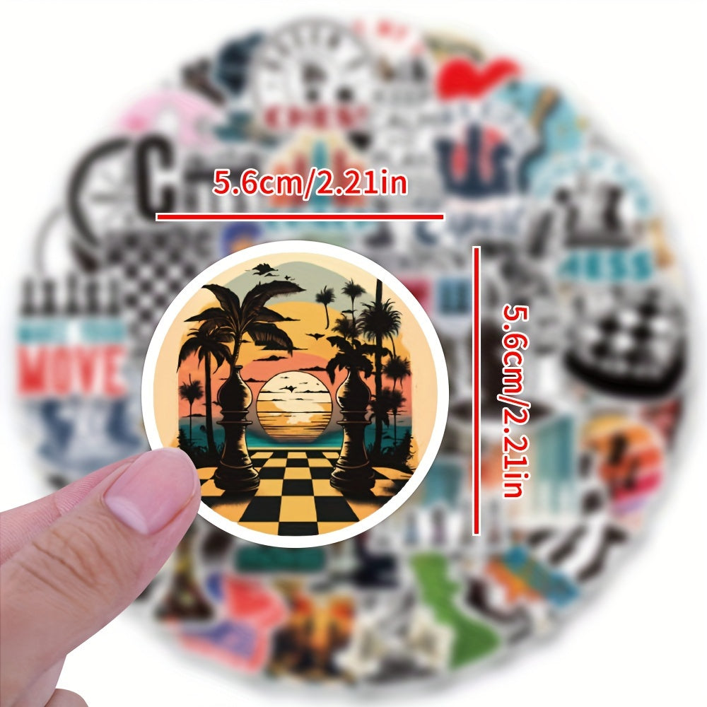 100PCS Chess Stickers Waterproof Scrapbook Journal Laptop Bump