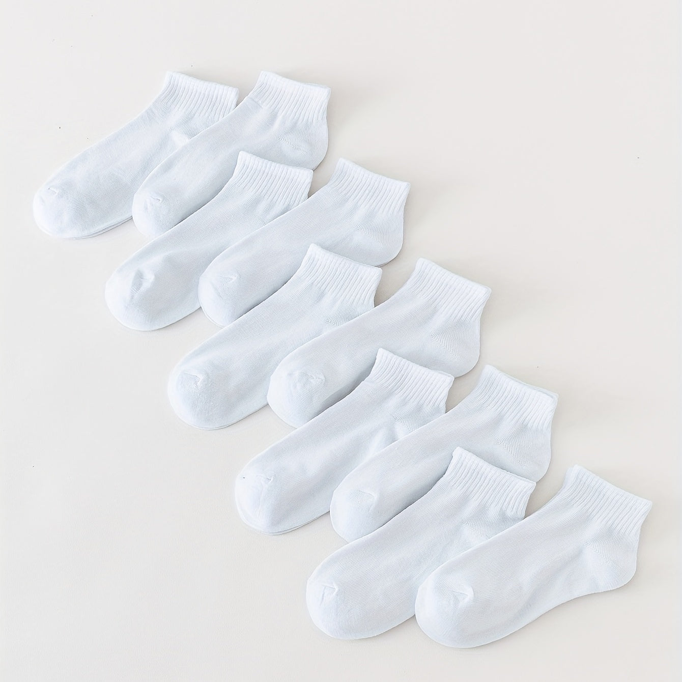 10 Pairs Solid Short Socks Soft & Lightweight All match Women's Stockings