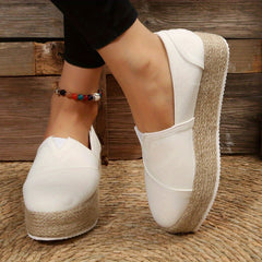 Women's Thick Bottom Espadrilles Loafers Slip On Low Flat Shoes