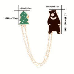 Boys Cartoon Animal Bear Pilot Wolf Brooch Corsage
