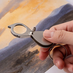 15X Folding Mini Magnifier Key Chain Durable Glass Loupe Pocket Tool