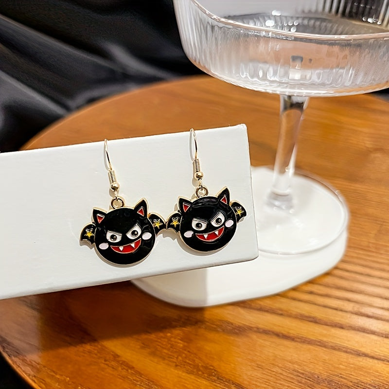 Halloween Pumpkin Head Funny Devil Hook Earrings