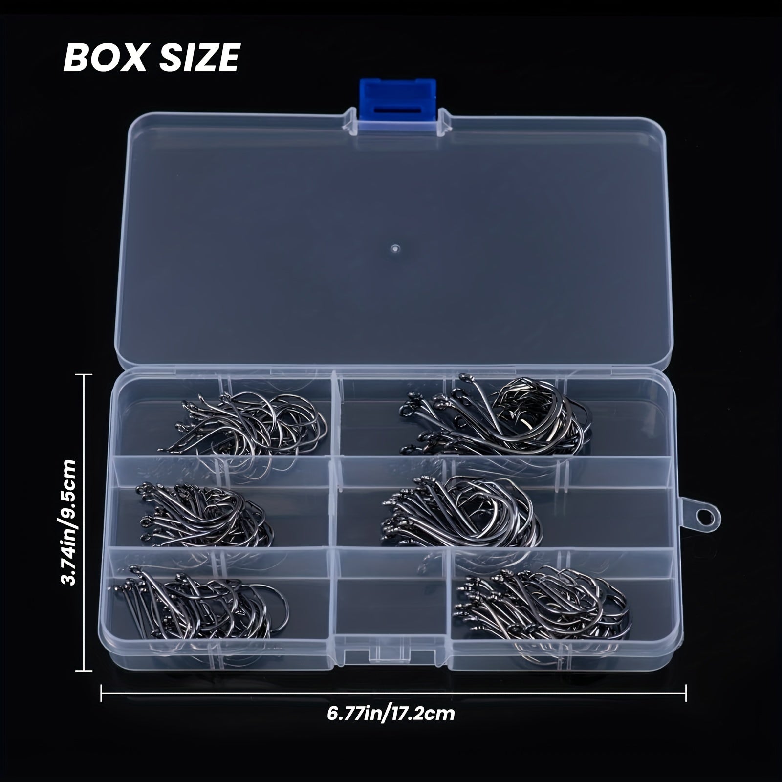 150pcs High Carbon Steel Fishing Hooks Set 6 Size Freshwater & Saltwater