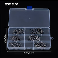 150pcs High Carbon Steel Fishing Hooks Set 6 Size Freshwater & Saltwater