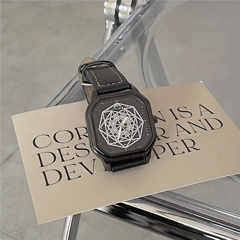 Youth Geometric Turntable Pointer Watch