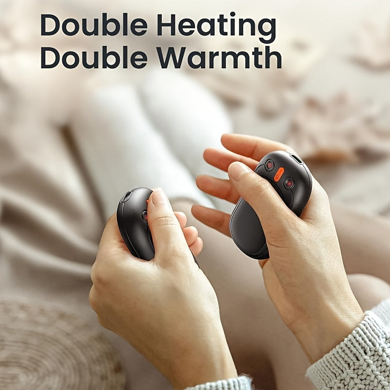2pcs Rechargeable Hand Warmers 4000mAh Fast Heating for Outdoor Camping Ski