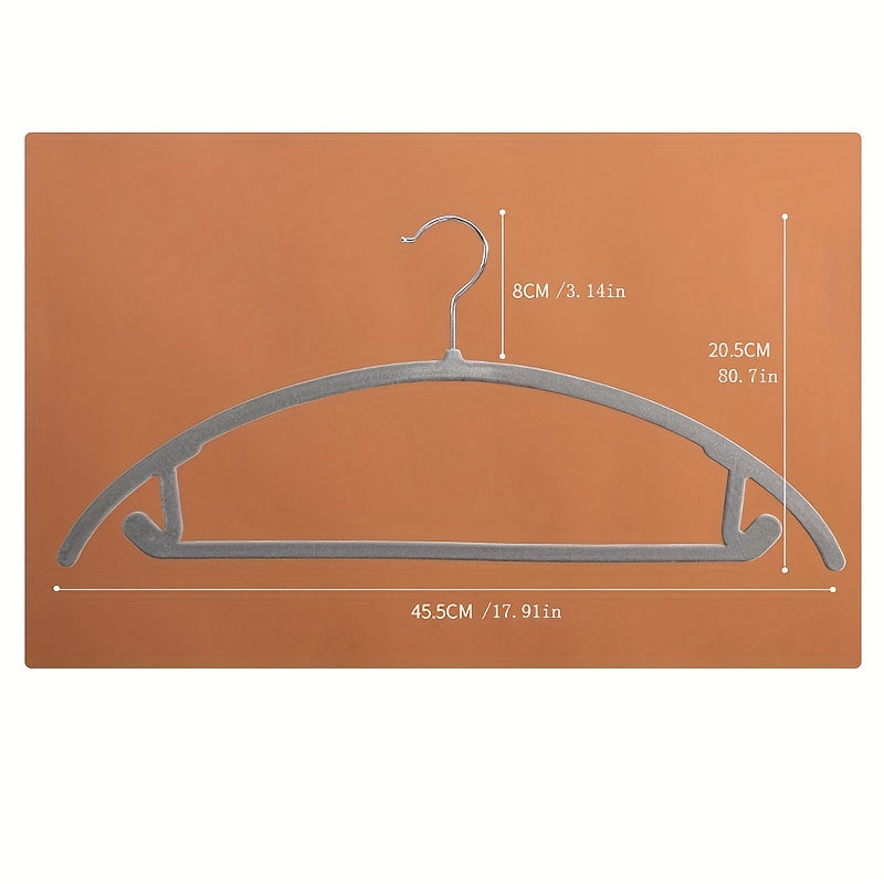 10pcs Flocking Hanger Organizer Non-slip Clothes Support