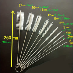 10pcs 25.4cm Nylon Tube Brush Set for Narrow Neck Bottles Cups with Hook