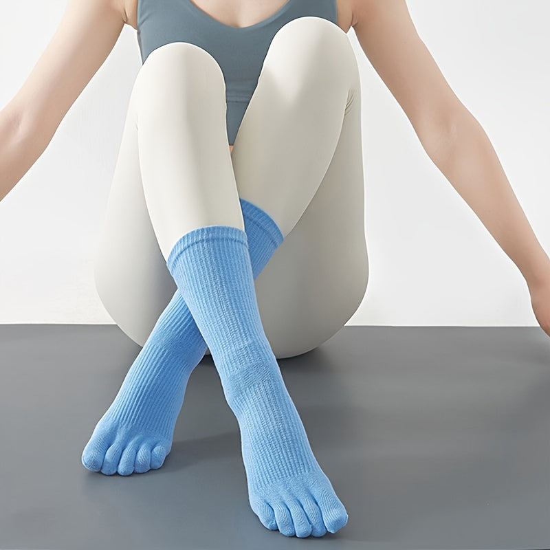 Five Toe Split Yoga Socks, Non-slip Pilates Socks with Grips