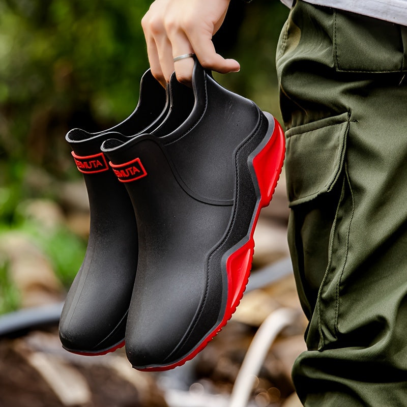 Short Tube Women's Rain Boots Waterproof Non slip Warm Fishing Work Water Boots