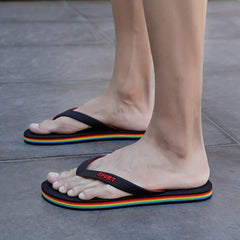 Arch Support Flip Flops Iridescent Edge Lightweight Non Slip Thong Sandals