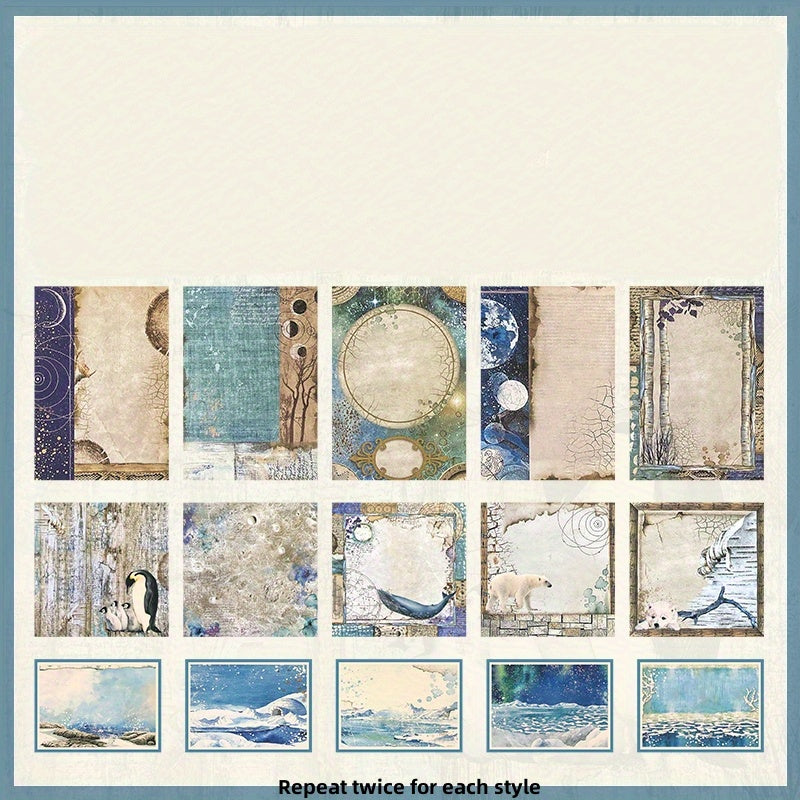 30pcs Retro Journal Decorative Base Layer Paper Pack
