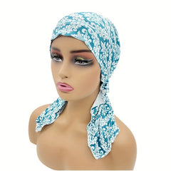 Vintage Paisley Print Turban Cap Lightweight Head Scarf Women Ramadan Hijab