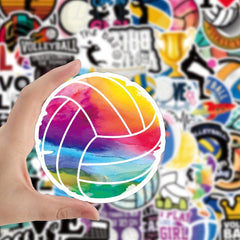 50pcs Volleyball Waterproof Doodle Stickers for Laptop Water Bottle Bike Guitar
