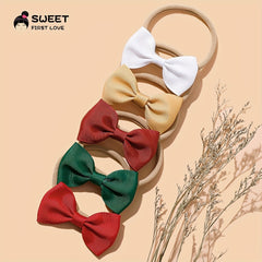 Baby Girls Sweet Bowknot Headband Soft Nylon Elastic Hairband