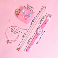 Soft Silicone Butterfly Princess Girls' Watch & Coin Purse Gift Set