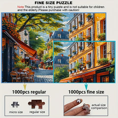 1000pcs Adult Mini Puzzle Midday City Restaurant High Difficulty