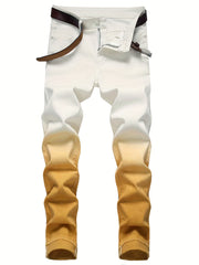 Men's Gradient Straight Denim Jeans with Pockets