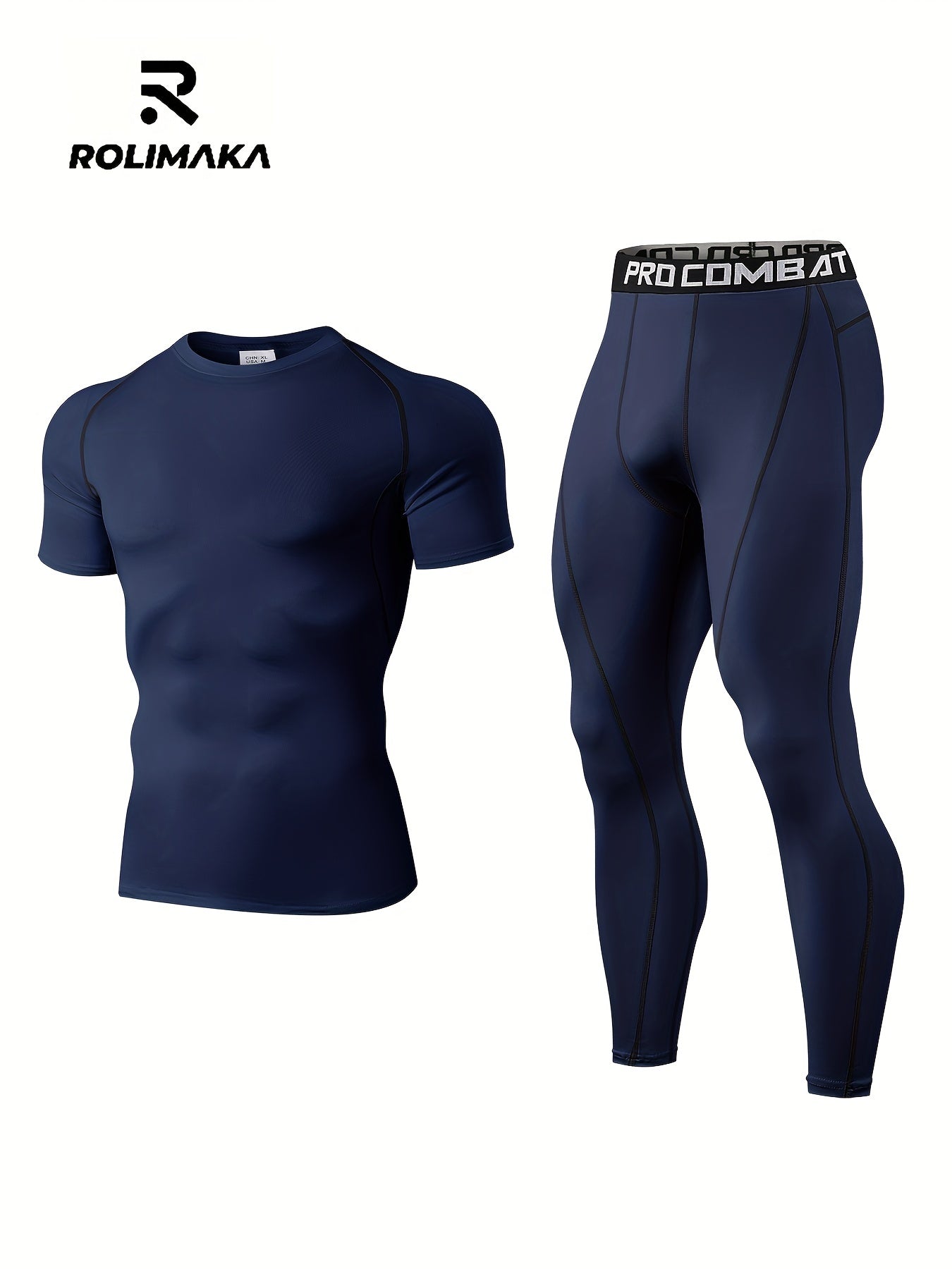 Men's High Stretch Quick Dry Short Sleeve T-shirt & Leggings Set