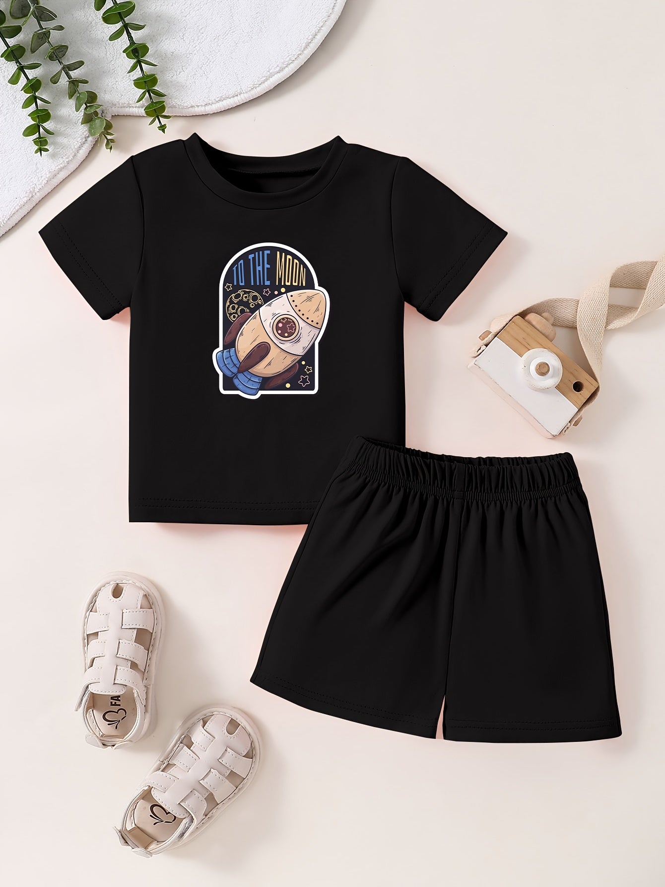 Toddler Kid Bottoming Set Short Sleeve T shirt & Matching Shorts
