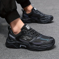 Lace Mesh Running Shoes Soft Sole Platform Shock Absorption Sports Shoes