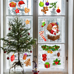 Large Santa Claus Christmas Tree Snowflake Window Decals