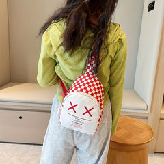 Plaid Kids Crossbody Bag Coin Purse Letter Chest Bag
