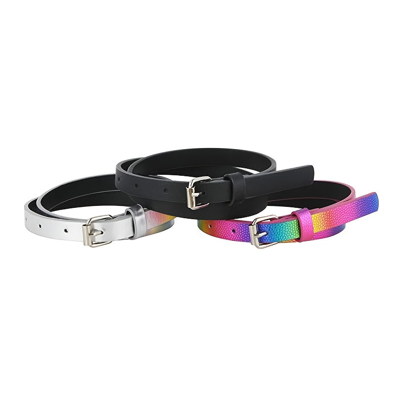 3pcs Soft Leather Belt Decoration Student Pin Buckle Children s And Fine Belt