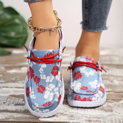Floral Pattern Low Tube Outdoor Flat Shoes