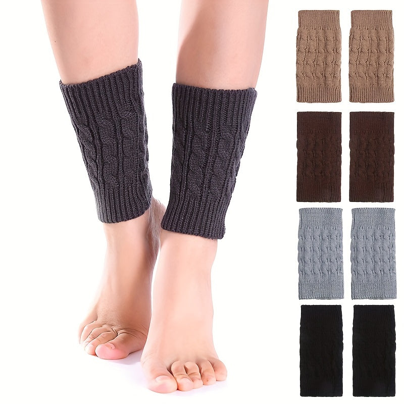 Twist Knitted Leg Warmers Cozy & Warm Short Leg Warmer Women's Stockings