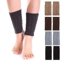 Twist Knitted Leg Warmers Cozy & Warm Short Leg Warmer Women's Stockings
