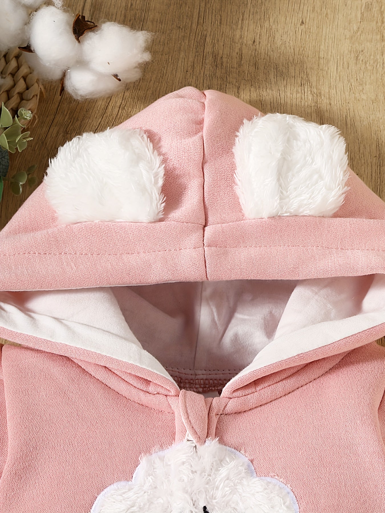 Infant Cloud Print Jumpsuit w/ Bear Ears Hood & Pocket - Newborn Baby Gift