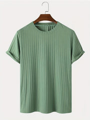 Men's Stripe Loose Casual T Shirt Summer Clothing