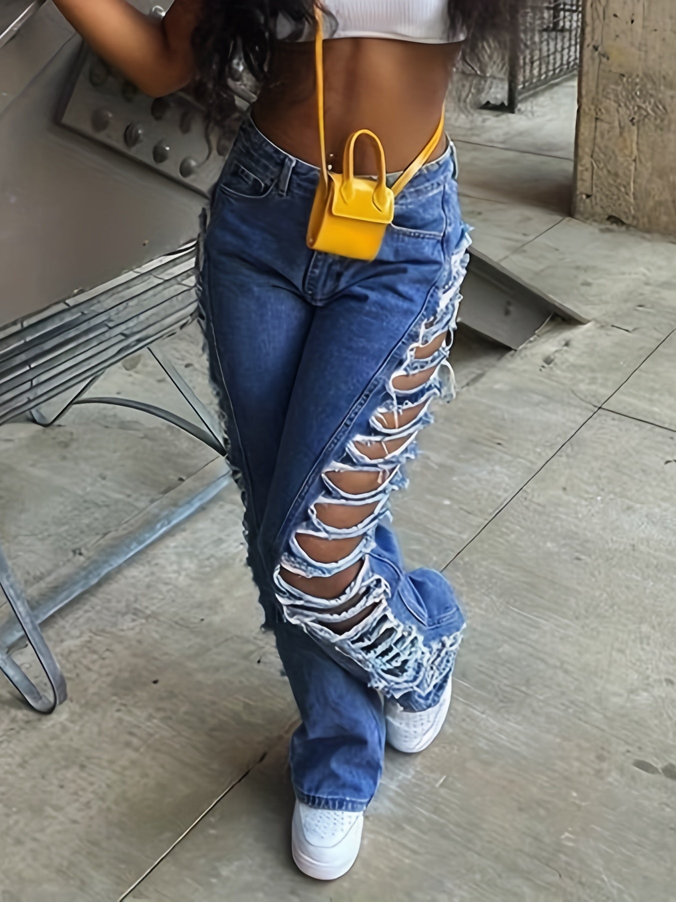 Sexy Ripped Distressed Denim Jeans for Women