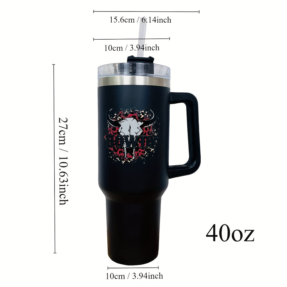40oz Stainless Steel Water Bottle Insulated Tumbler Cup Portable Handle