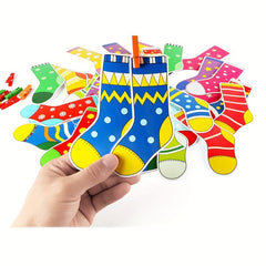 Colorful Paper Socks & Gloves Matching Game Toy for Christmas Halloween