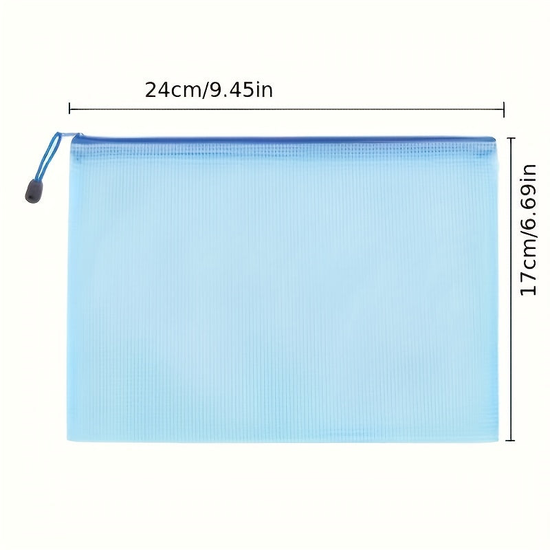 10pcs Mesh Zipper Bag Puzzle Bag For Organizing Storage A5 Size Office Supplies