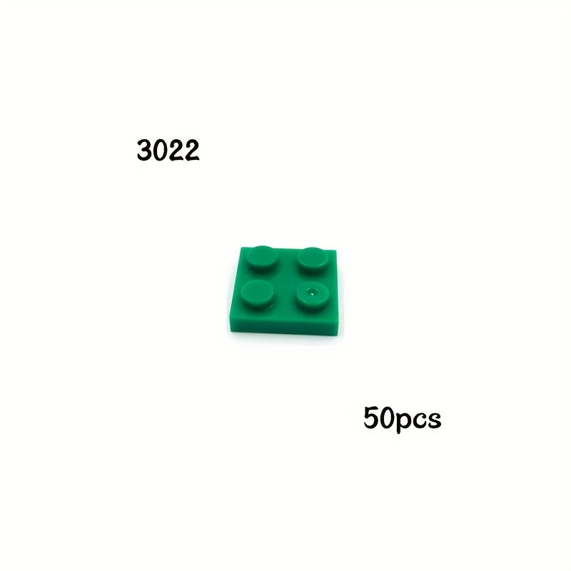 50pcs MOC Building Blocks Thin Plate 2x2 Dots DIY Toy for Kids