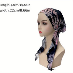 Floral Print Head Wraps Soft Turban Casual Bonnet Ramadan Head Scarf