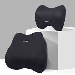 Memory Foam Car Headrest Neck Pillow Lumbar Support Set